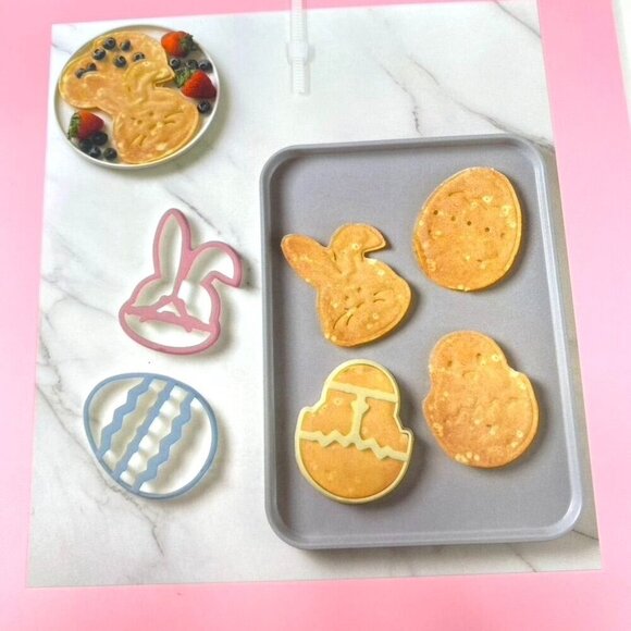 Cook With Color 3 Piece Silicone Pancake Mold Set Easter Bunny Chick Egg - Picture 4 of 10